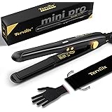 Terviiix Mini Hair Straighteners for Short Hair, Dual Voltage Ceramic Mini Straightener with Adjustable Temperature, Portable