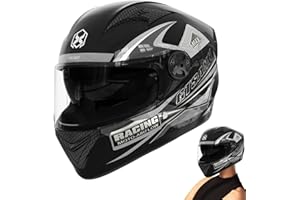 MUUZEBSY Moto Motorbike Helmet, Adult Motorcycle Motocross Helmet, Motorcycle Helmet Full Face Rapid, Street Helmet Unisex Adult, Dual Visor Motorcycle Headgear, Full Face Motorbike Headgear