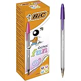 BIC Cristal Fun Ballpoint Pens Wide Point (1.6 mm) – Assorted Colours, Box of 20