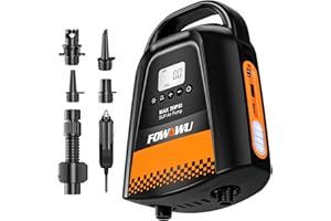 FOWAWU Pompa Elettrica Sup Batteria 3 * 7800mAh,Ricaricabile 20 PSI con Sistema di Raffreddamento Attivo,12V DC Gonfiaggio intelligente a due stadi e spegnimento automatico, funzione di sgonfiaggio