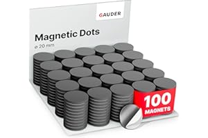 GAUDER Magnetic Dots (⌀ 20 mm) | Magnetic Strips Self-Adhesive | Small Magnets for Crafts & more | Self-Adhesive Magnets
