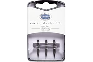 Brause Pennini per scrivere, n. 511, medio morbido, confezione da 3 pezzi, per scrittura e disegno (300511B)