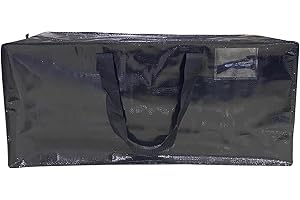 RLXMARTD Extra große 90L Umzugstaschen mit Rucksackgurten (schwarz, 4-teilig)