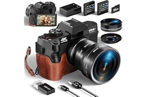 Monitech 48MP Appareil Photo numérique pour la Photographie 16x Zoom numérique 4K caméra vidéo pour la Photographie vlogging caméra pour Youtube avec Carte SD 32gb,S100 Videocamera