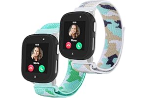 Polyjoy 2 Stück Kinder Nylon Armbänder kompatibel mit Xplora X6 Armband, Kids Smartwatch Mädchen Jungen Weich Verstellbare Ersatzbänder für Xplora X6 Play