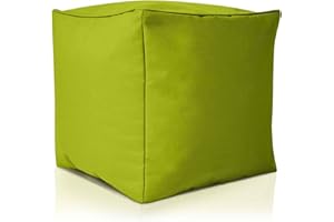 ‎GREEN BEAN Green Bean Outdor Pouf-Hocker 40x40x40cm mit EPS-Perlen Füllung - Erweiterung & Addon für Sitzsäcke: Fußhocker Fußkissen - Bodenkissen Kinder & Erwachsene - Fußablage Sitzkissen Grün