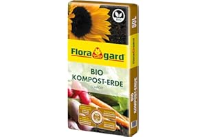 Floragard Bio Kompost-Erde 50 Liter – Pflanzerde für Blumen, Gemüse und Gehölze – mit Bio-Dünger - Gartenerde, erdfarben, 121780
