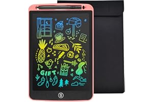 LEYAOYAO LCD Writing Tablet 12 inch with Bag- Colorful Screen Doodle Pad Drawing Board Learning Educational Toy - Gift for Kids 3-6 Years Old Girl Boy (Pink)