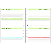 Recharge Agenda Hebdomadaire A5 15x21cm 2025 - 6 Trous Multilingue