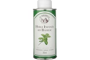 La Tourangelle - Huile infusée au Basilic - Huile naturellement infusée - Goût frais de basilic - Sans arômes ajoutés - 250ml
