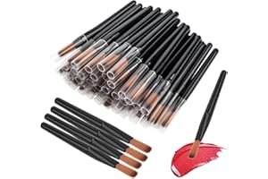 hanmir 50 Stück/Set Lippenpinsel, Einweg-Lippenpinsel, Lipgloss, Make-up-Pinsel, Lippenstift-Glanz-Stäbe, Applikator, Kosmetik-Werkzeug-Sets (schwarz)