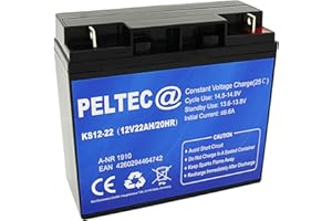 PELTEC@ PELTEC Premium Blei AGM VLRA Akku Batterie 12V 22Ah 20HR, ersetzt auch 15Ah 17Ah 18Ah 19Ah 20Ah (zyklenfest + wartungsfrei)