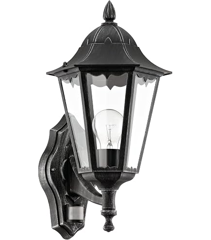 Applique Murale Eglo Amezola – Style Industriel Vintage, Verre Transparent, IP44, E27 60W Max