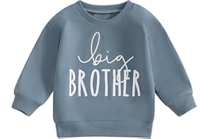 Vioyavo Toddler Kids Boys Sweatshirt Big Brother Letters Print Long Sleeve Pullover Casual Loose Fit Tops Spring Fall Baby Clothes