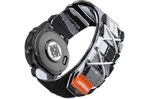 Bandletic Nylon Bracelet Compatible avec Garmin Fenix 6/5/7, Forerunner 965/955/945/745/Approach S62/S60/Epix 2, Montage Rapide Correa 22mm pour Fenix 5 Plus/Fenix 6 Pro/7 Pro, Grand-Camo