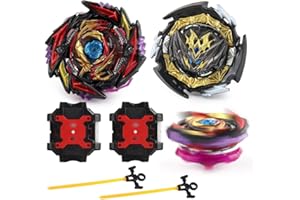 EBKCQ 2 en 1 Trompo de Combate de Fusión de Metal, Bey Burst Starter Blade Set con Transmisor de Cuerda Tirador de Dos Vías, Cumpleaños, Trompo para Niños de 4 5 6 Años y Mayores