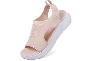 GENERIC Orthopedic Sandals for Women UK Arch Support Sandals Summer Casual Washable Slingback Comfy Platform Chunky Sandal Ladies Wide Fit Low Wedge Sandal Slip On Comfortable Walking Orthotic Summer Shoes