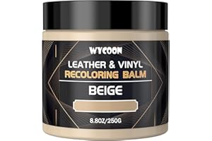 WYCOON Kit Réparation Cuir, Teinture Liquide, Peinture et Crème Colorante pour Canapés, Sièges Auto, Chaussures, Meubles - Restaure Les Cuirs Rayés et Décolorés-Beige