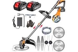 WISDOM LIFE Desbrozadora Bateria 24V Desbrozadora Electrica con Hoja de Repuesto 3 en 1 Cortabordes Bateria, Desbrozadora Multifuncion Telescópico Cortador de Bordes, para Césped Jardín Poda,Black