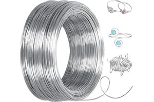 Cozary Basteldraht Dünn, Aluminium Dünner Draht Zum Basteln, Aluminiumdraht für DIY Schmuckherstellung und Bastelprojekte(1mm X 100 M)