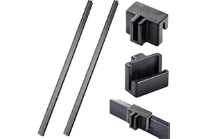 EPAKH 2-Piece Hanging File Rail for 0.5 Inch Drawer Sides and 14 Plastic File Rail Clips - Hook Hanging Folder Clips for Drawer Organizer