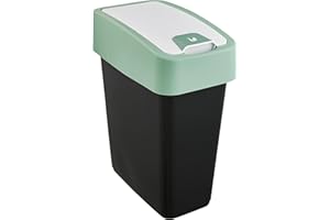 keeeper Poubelle Premium avec Couvercle Basculant, Soft Touch, 10 L, Magne, Nordic Green