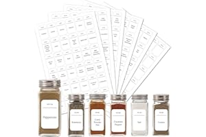 Gukasxi 216 etichette per barattoli di spezie pre-stampate per organizzazioni etichette adesive per spezie ed erbe con etichette vuote per barattoli di stoccaggio, contenitori per il bagno