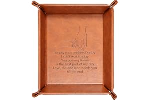 Dad Gifts, Ufkaa Sentimental Personalised Daddy from Daughter Son Kid, Best Dad Presents Ideas for Birthday Xmas Fathers Day, Unique Gifts for Dad Who Have Everything, PU Leather Tray