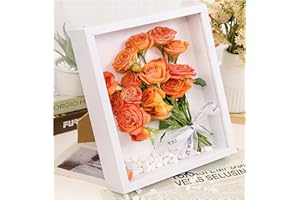GSHUR 3D Shadow Box (20x25x3cm) Deep Frame for Objects up to 3cm Object Frame for Filling, 3D Display Box for Objects Photos Artworks Memories Flowers Crafts (white,3cm)