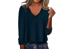 uxxnjfg Tee Shirt Manche Longue Femme Casual Slim Fit Pull Hiver Chaud Col V Sweat Top Automne Tshirt Basique Sweatshirts