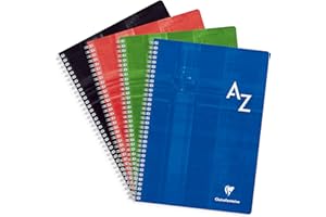 Clairefontaine 8149C Una rubrica a spirale - A4 21x29,7 cm - 180 pagine a quadretti piccoli - carta bianca 90g - copertina in carta laminata - colore casuale