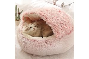 DG Catiee Culla per cani di piccola taglia media calmante per gatti e gatti, soffice e caldo letto per gatti e cuccioli di piccola taglia (velluto-65 cm, rosa)