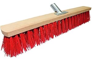 LOGOK2K Cotarba 24" 600mm RED Sweeping Brush Head Stiff Bristle Hard Broom Garden Yard Sweeper