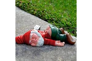 SXFENG Garden Gnome, Garden Ornaments Outdoor, Garden Gnome Statue Naughty Garden Gnome Funny Gnome, Indoor or Outdoor Garden Decorations Funny Resin Statues (Red)