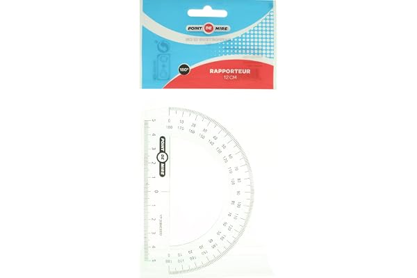 Point De Mire Rapporteur cristal 12cm Transparent Plastique Tabletop