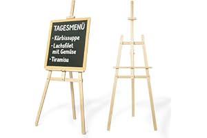 BASTELZONE XXL Staffelei Groß 170 cm aus Kiefernholz für Leinwand bis 100 cm. Geeignet für Kinder und Erwachsene. Verstellbare Holzstaffelei für Hochzeit, Events, Kunstmalerei, Ausstellung, Außenwerbung