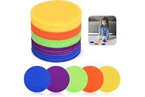 UOMTREO 40 Pcs Carpet Spot Markers, 4 Inches Premium Floor Circle Spots Carpet Circles Carpet Floor for Classroom Decoration Elementary School Teacher Supplies (5 Colors)