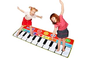 Rangebow Piano Musical Mat, Kids Touch Play Electronic Music Instruments Piano Keyboard Playmat for Singing Songs Dancing Fun Learning for Early Education Gift 60x148cm