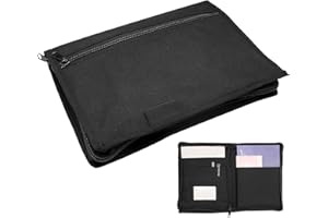 CANCYCC Porte-documents de véhicule A5, porte-documents A5 avec plusieurs compartiments, organiseur de boîte à gants, sac manuel portable pour cartes, enregistrement des accessoires de voiture (noir)