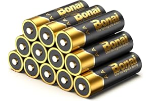 BONAI Gold-plated contacts 2800mAh AA rechargeable batteries, 12-pack, 1.2V high-capacity NiMH rechargeable batteries, ready to use after pre-charging.
