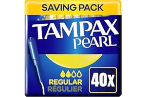 MG LIVING Tampons Regular Multipack Tampax Pearl | 20 x 2 Packs (40) | with Applicators | Value Bundle | Regular Flow, Leak Protection, Unscented