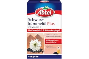 ‎ABTEI Abtei Schwarzkümmelöl Plus Vitamin E 48 Kapseln, 1er Pack (1 x 34 g)