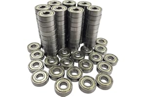 Tonmp 200 PCS 608-ZZ Ball Bearing - Double Metal Sealed Shielded Miniature Deep Groove Bearings for Furniture Wheel,Skateboards, Inline Skates, Scooters, Roller Blade Skates (8mm x 22mm x 7mm)