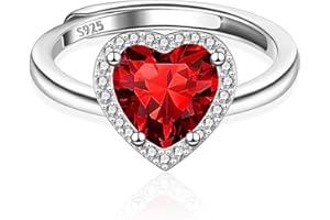 ALEXCRAFT Anello Donna Argento 925 Regolabili con Pietra Forma Cuore Solitario Quadrato Rettangolare