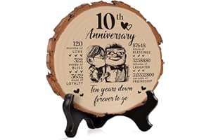 EINANMUT 10th Wedding Anniversary Unique Gifts, 10 Year Wedding Anniversary Cool Gifts, 10 Year Anniversary Wedding Gifts for Him Her, Anniversary Special Gifts for Couple, Wooden Plaque, Boyfriend Gifts