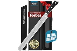 Cutluxe Cuchillo para Cortar – Cuchillo de Cocina para Falda de 12", Cuchillos para Carne y BBQ – Acero Alemán de Alto Contenido de Carbono – Mango Ergonómico y Espiga Completa – Serie Artesano