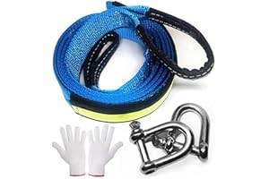 ‎MAIKEHIGH MAIKEHIGH Abschleppseil 5 cm x 5 m, 17,600 lbs (8 Tonnen) Recovery Tow Strap Kit Für Off-Road Recovery & Abschleppen Heavy Duty Polyester Weather Resistant Verstärkte Looped Ends 2 Safety Hooks