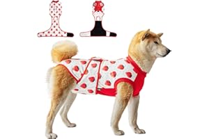 V.PET.B.R Dog Surgery Recovery Suit,Female Male Dog Onesie for Spay Neuter,Substitute E-Collar & Cone,Anti-Licking Breathable Onesie for Small Medium Large Dogs,STRABERRY,S