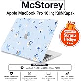 McStorey MacBook Pro 16 Kılıf Baskılı Sert Hard Case İnce Hafif Darbe &Ccedil;izilme Koruma Mat Y&uuml;zey Uyumlu MacBook Pro A2141 2019 