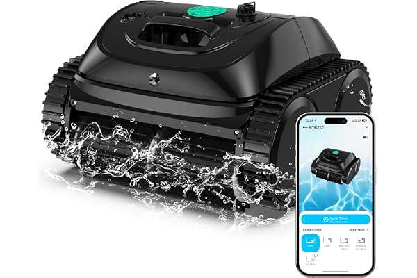WYBOT C1 Robot Piscine Fond et Parois 150 Min Aspirateur Piscine avec Planification Intelligente des itinéraires, Nettoyage entièrement Automatique du Sol, 150m² Nettoyage Rapide(Vert Noir)
